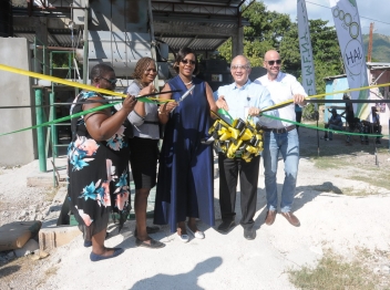 Carib Cement donates Block Factory