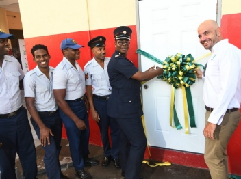 Carib Cement donates decontamination unit to Rollington Town Fire Station