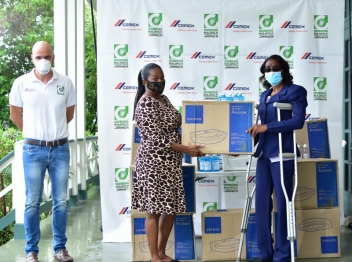 Caribbean Cement donates handwashing stations to schools