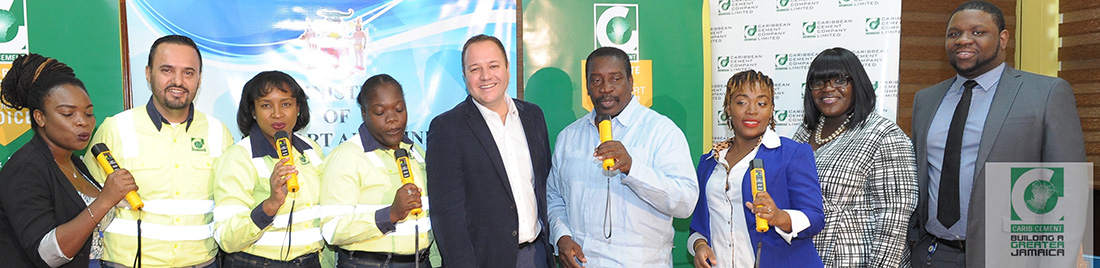 Members of the Road Safety Unit, the Ministry of Transport and Mining and the Carib Cement team are delighted that the breathalyzers donated by Carib Cement will help make the roads safer.