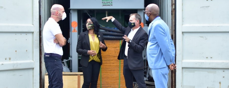 Caribbean Cement Company Limited donates Block Making Machine